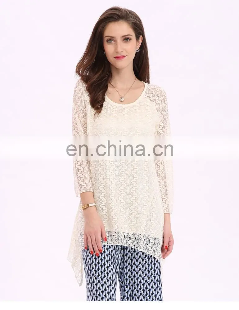 Custom Ladies Mesh See-through Tunic Pattern Occasion Clothing