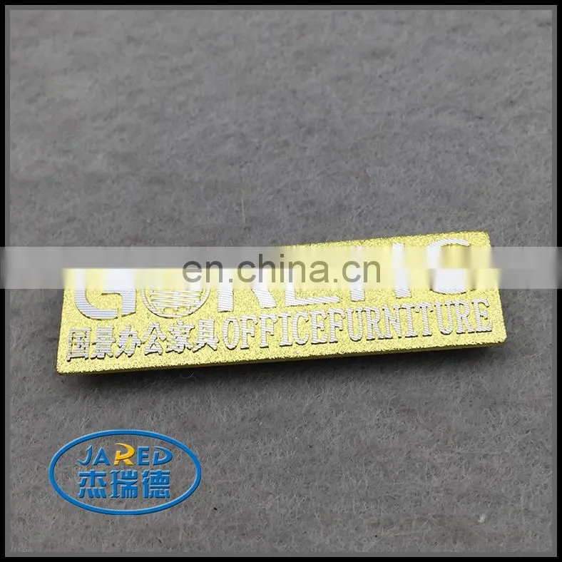 custom metal embossing aluminum nameplate label for furniture
