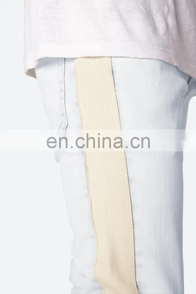 DiZNEW White Mens Wholesale Track Scratch Denim Jeans Pants For Men