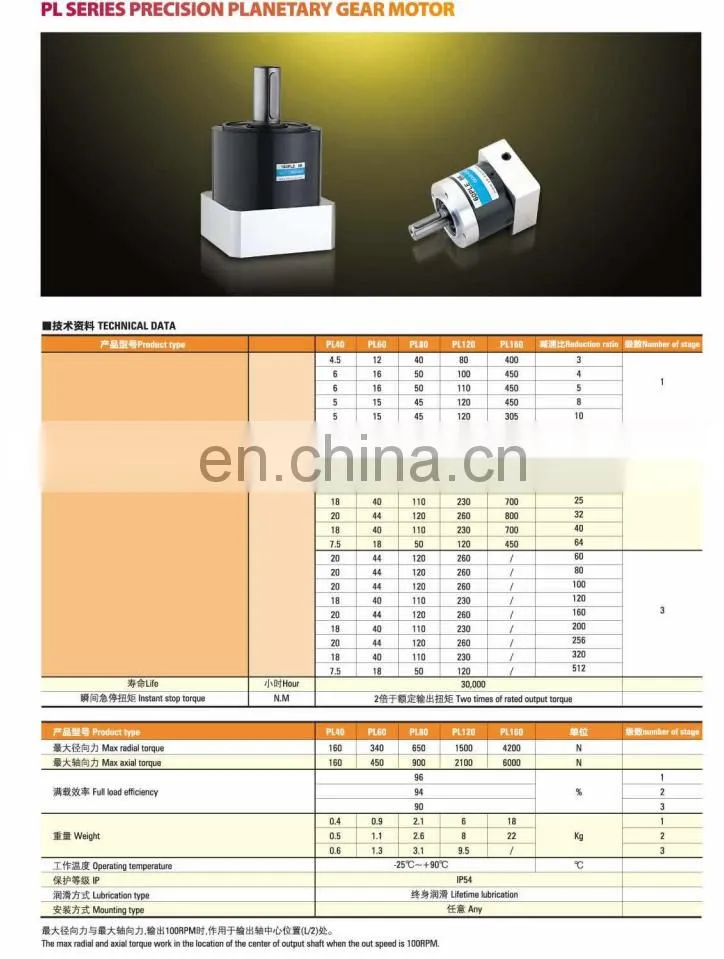 Harmonic Drive Gear Box Planetary Gear Reducer Stepper Motor Nema23 90mm PLE 90 10:1 Ratio
