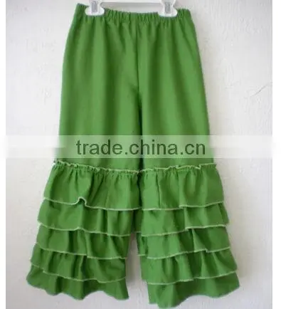 Double ruffle women cotton pants leggings knit ruffle pants