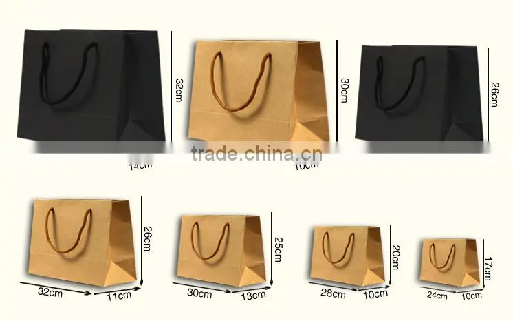 wholesale black white brown custom craft Paper gift bag