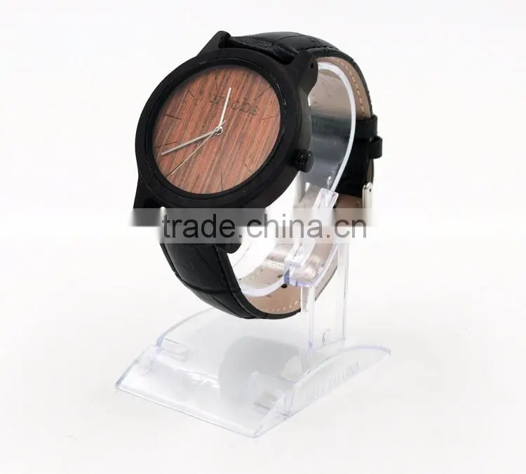 concise natural environment friendly women man unisex black wrist watch