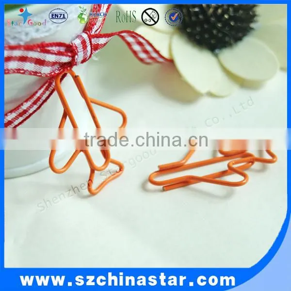 Professional factory manufacturer shape paper clip orange color