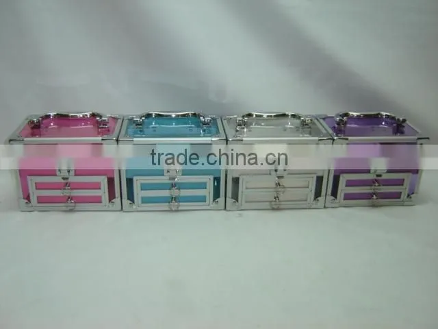 2013 new design aluminum exquisite acrylic case with handle and locks size 190*110*110