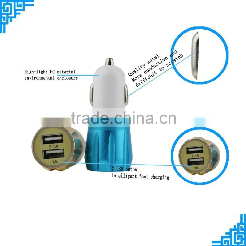 Vehicle double usb car charger hot consumer electronics for mobile charger