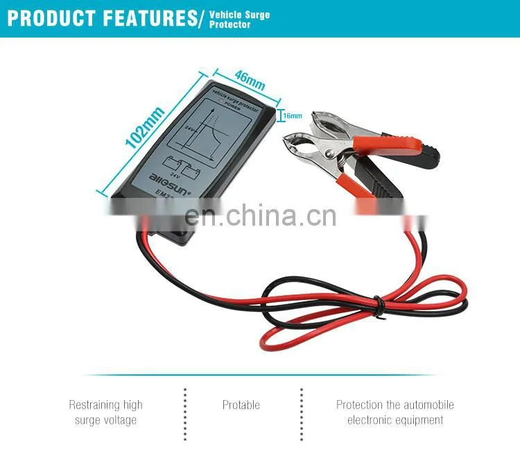 Allosun EM2266 Vehicle Surge Protector Vehicle Circuit Protect Tool 24V