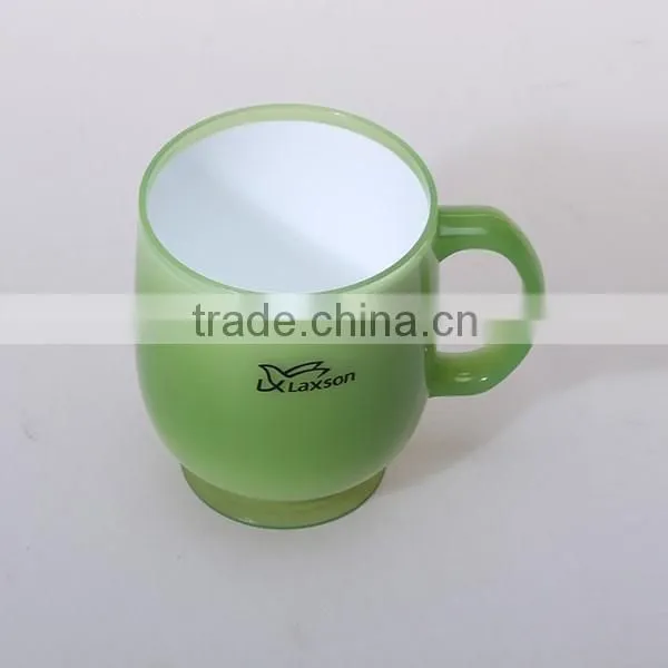 Gift Suitable Printing Double Wall Oval Mug Cup with Handle