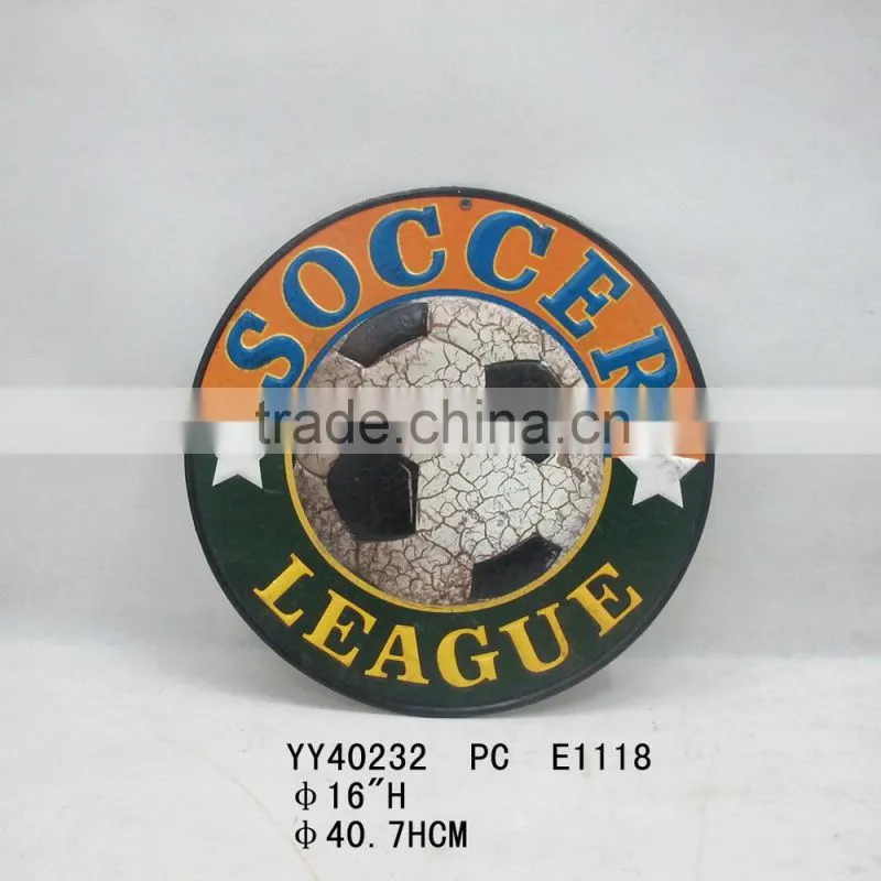 soccer embossed wall tin sign for home decor
