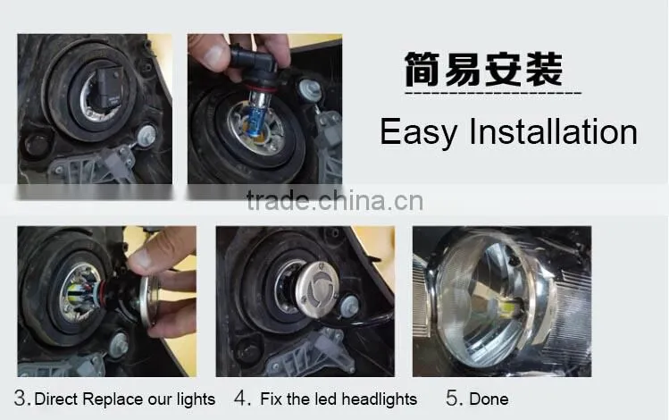 china supplier 40W 4000 LM LED Headlight 4 sides COB led chips Auto LED Headlight auto light