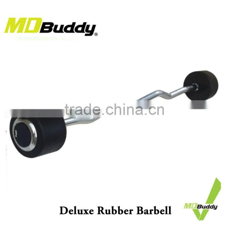 high grade strength training rubber covered barbell set