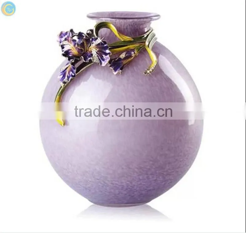 round coloured glaze vase high quality