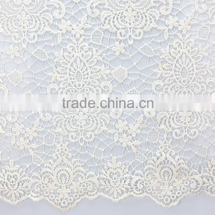 Top quantity New product computerized white embroidered fabric with cutwork embroidery