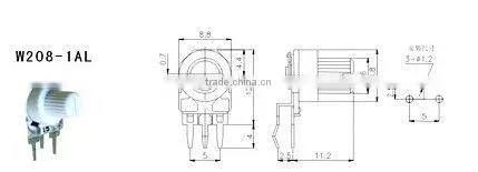 W208-1AL potentiometer single-turn potentiometer glass glaze trimpot
