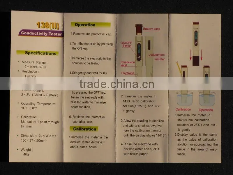 wholesale digital Pen-type Conductivity Meter 138(II) with factory price