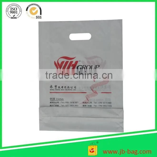HDPE Poly Matt Finish Reusable Plastic Bags with Gusset Base and Die-Cut Handle