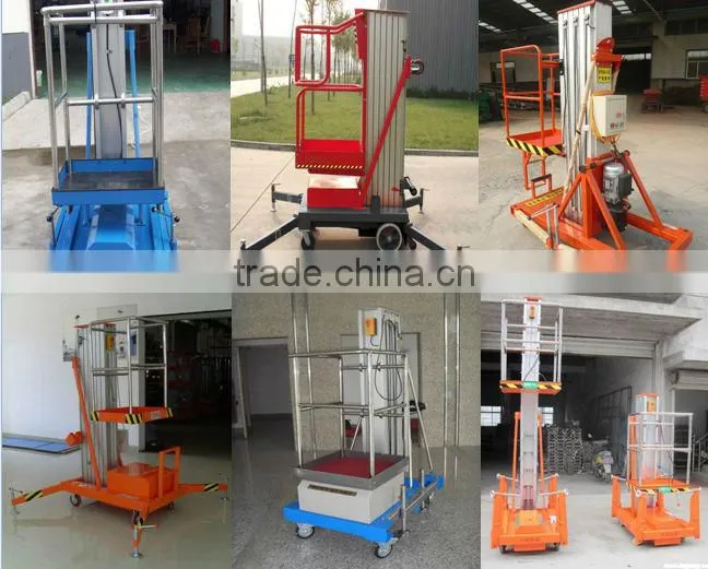 hydraulic aluminum alloy single mast single person telescopic lift