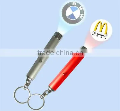 Newest Style led projector keychain torch led projector keyring led logo customed torch keyring