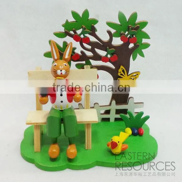 Newest Wooden Rabbit Easter Table Decoration