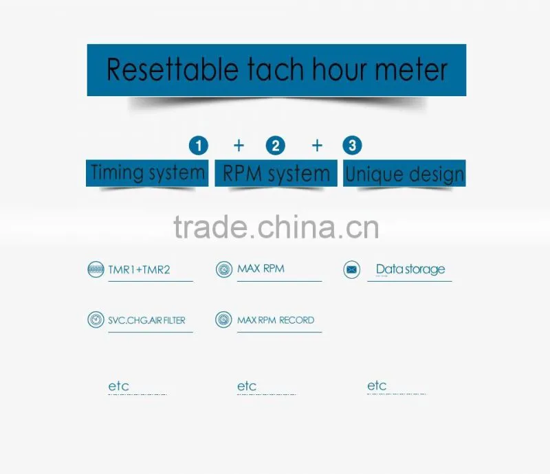 Runleader Waterproof Digital RPM Tachometer Hour Meter For ATV Mower Snowmobile Compressor Cutter Marine Tractor Glider