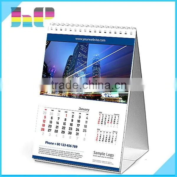 spiral bound calendar fancy design and best printing of table calendar