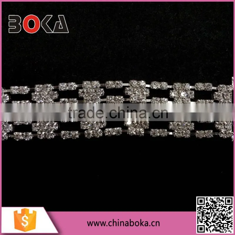BOKA high quality flower rhinestone crystal trim, flower crystal trimming