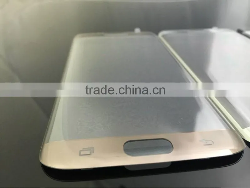 0.33mm 3D full size Brushed electroplating tempered glass screen protector film for Samsng S7 Edge