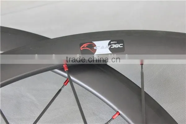 Carbon clincher wheelset China carbon road bike wheelset 38C