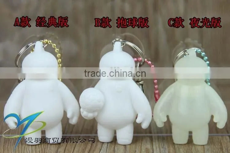 Glow in the dark Baymax characeter mascot football baymax keychain