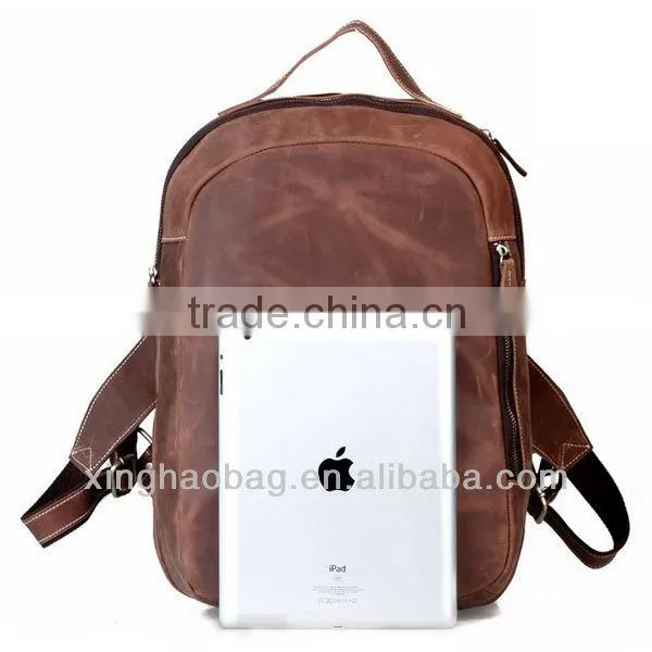 Laptop bag 2014 genuine leather laptop backpack bag