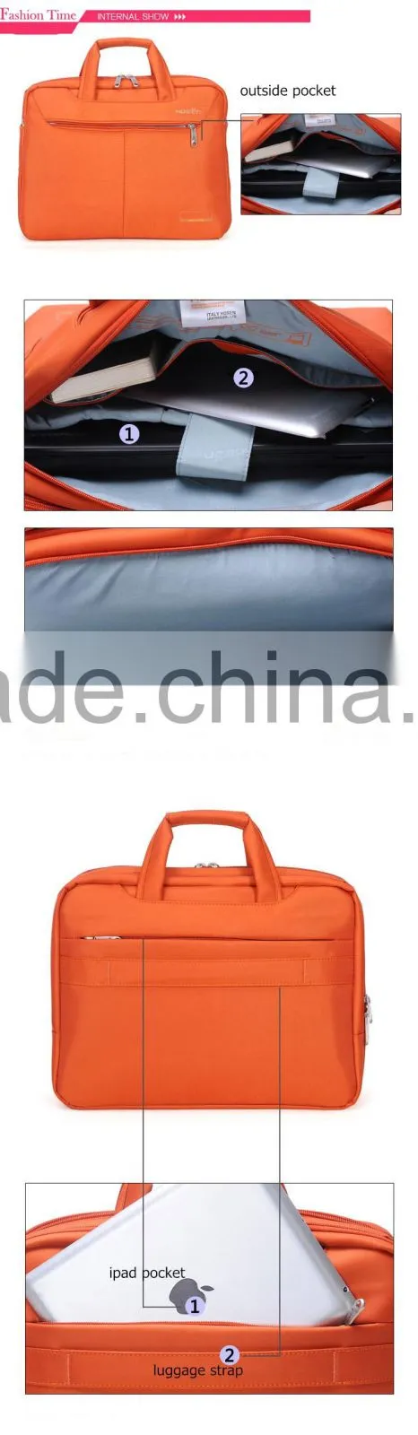 14 inch unisex colorful laptop trolley bag, briefcase bag