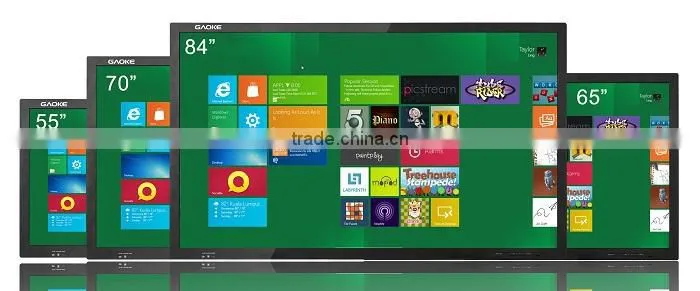 2016 new 32inch to 110 inch LCD android media player free stand wifi/3g cable network interactive whiteboard for school