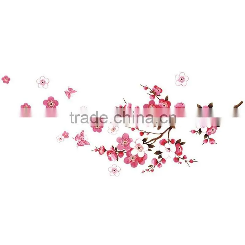 ZY6008 Cherry Blossom Wall Poster Waterproof Background Wall Sticker Stickers for Living room Bedroom Cafe Home Decor Decal Deca