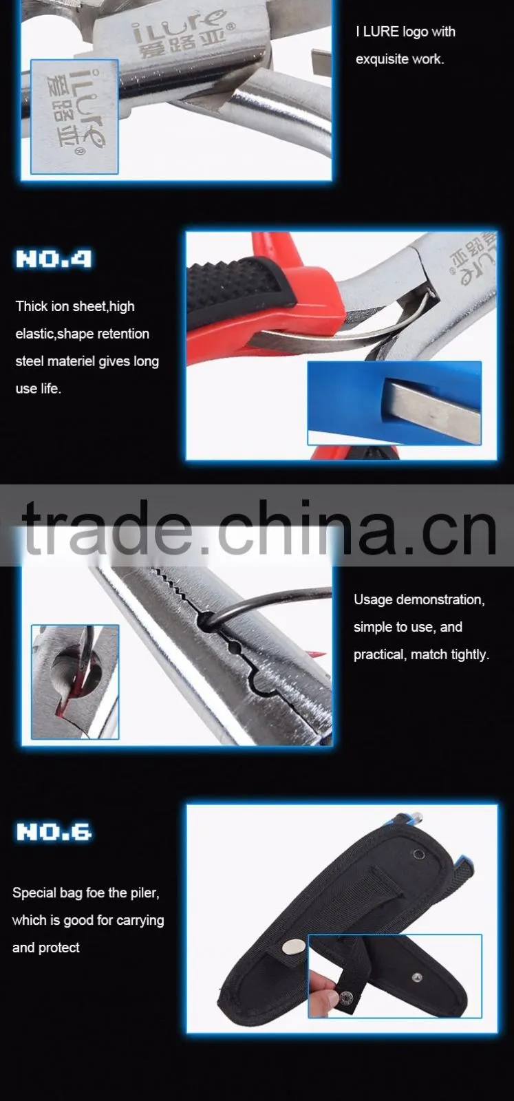 2016 wholesales price cut line grip fishing pliers