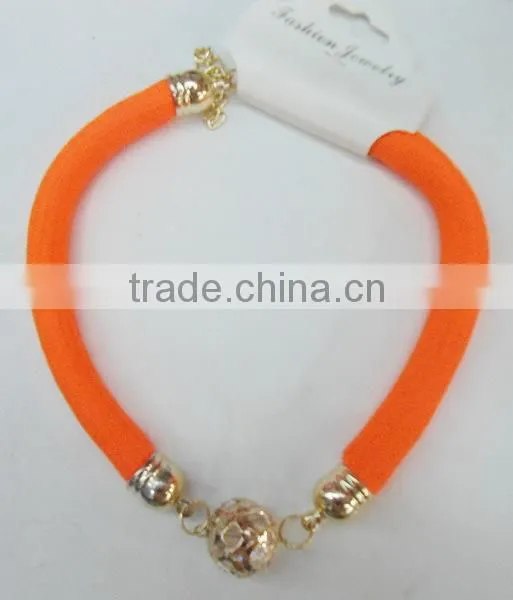 Neon colored braided fashion rope handmade necklace