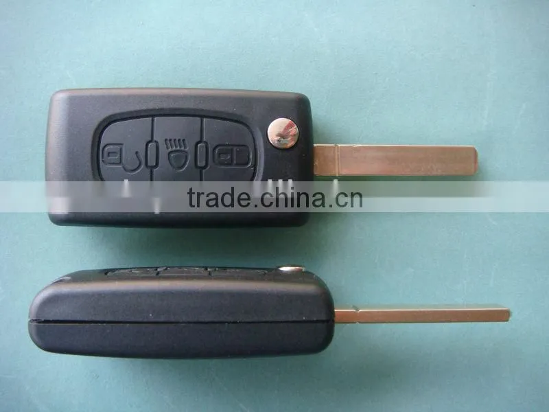 Tongda 3 button with light button flip remote key shell CE0536 with grove for Peugeot.Citroen