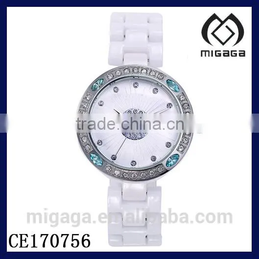 fashion high quality OEM ODM sapphire crystal watches rhinestone bezel*beautiful sapphire crystal ceramic watches