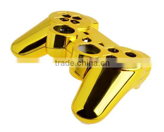 Golden Chrome for PS3 Custom Controller Full Shell Plus Full Matching Buttons set