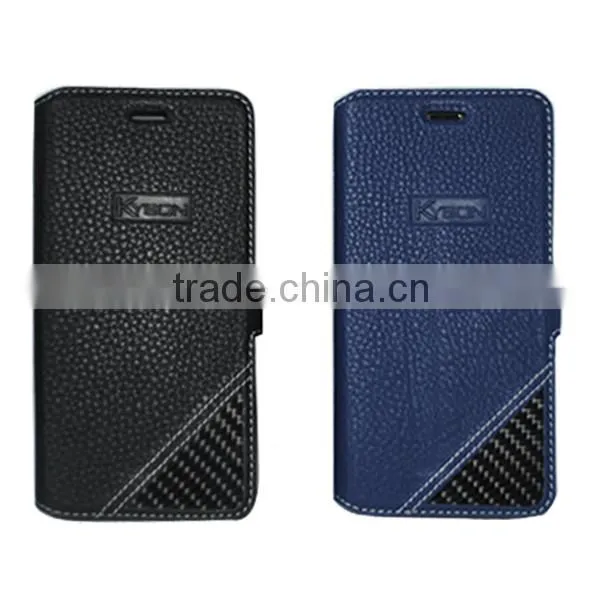 Click leather case for 6S plus,Smooth genuine leather card holder for iphone6S