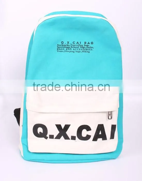 2015 hot heat transfer printing canvas school backpack