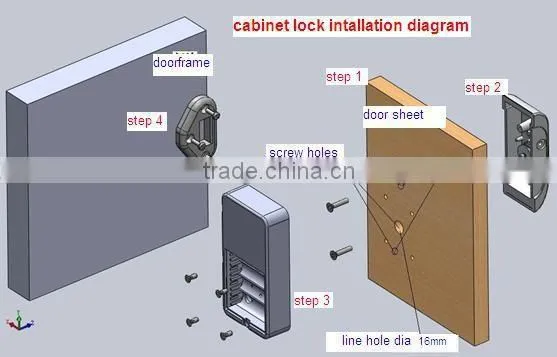 Zinc cabinet lock , electronic swipe card lock for sauna (TM12)