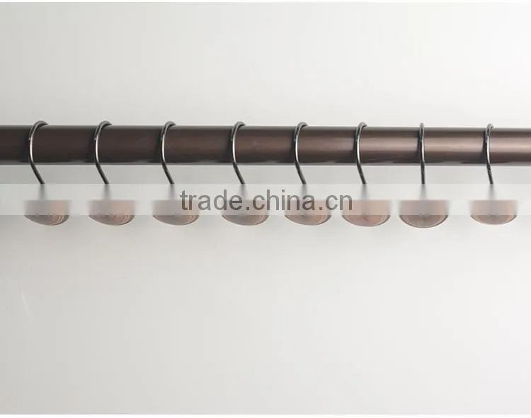 shower curtain hooks/shower curtain track hooks ,metal rounded shape curtain hanging hooks