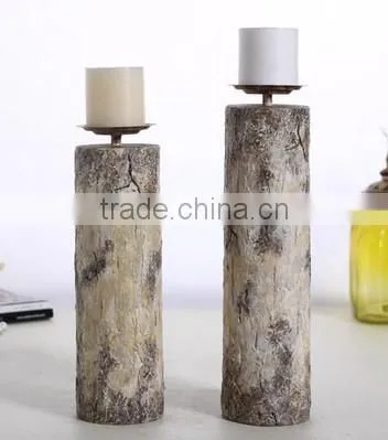 2015 latest Wholesale A pair of Traditional columnar type ,European and American retroresin antique candle holders
