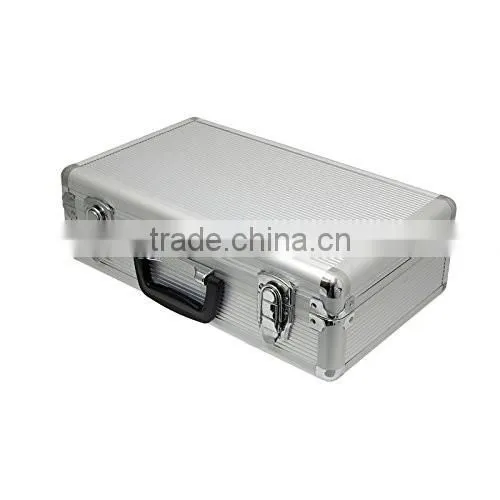 Aluminium Flight Case Microphone Camera Silver 400x240x125mm Foam Insert