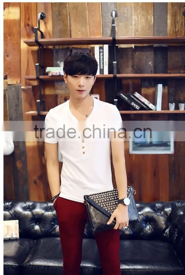 Plain T-shirt blank T-shirt high quality 100%cotton cheap fashion round neck T-shirt