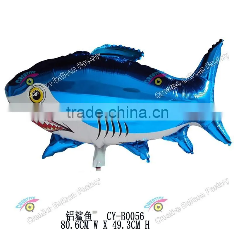 2016 shark shaped helium balloon with leopard foil balloons
