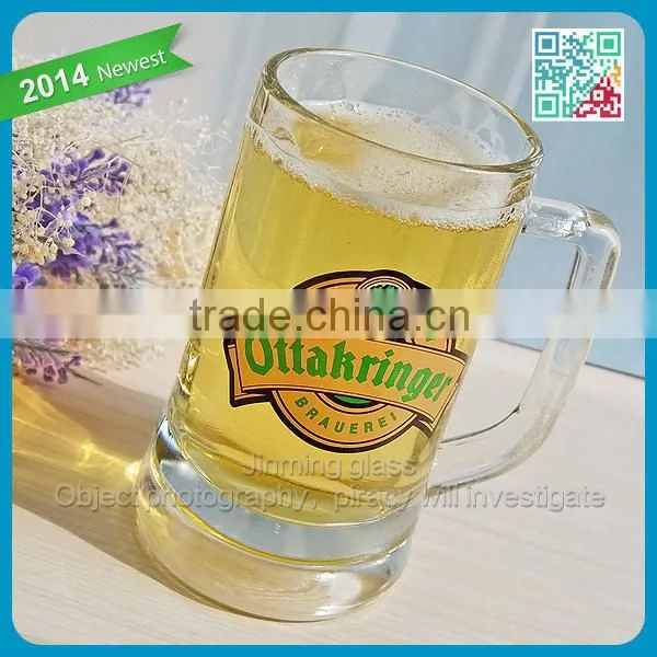 Ottakringer Clear Heavy Beer Drinking Glass Stylish Crystal Glass Tumbler Beer Mug With Handle