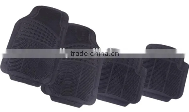 4PCS set black durable all weather season front &rear anti-skidding rubber car mat