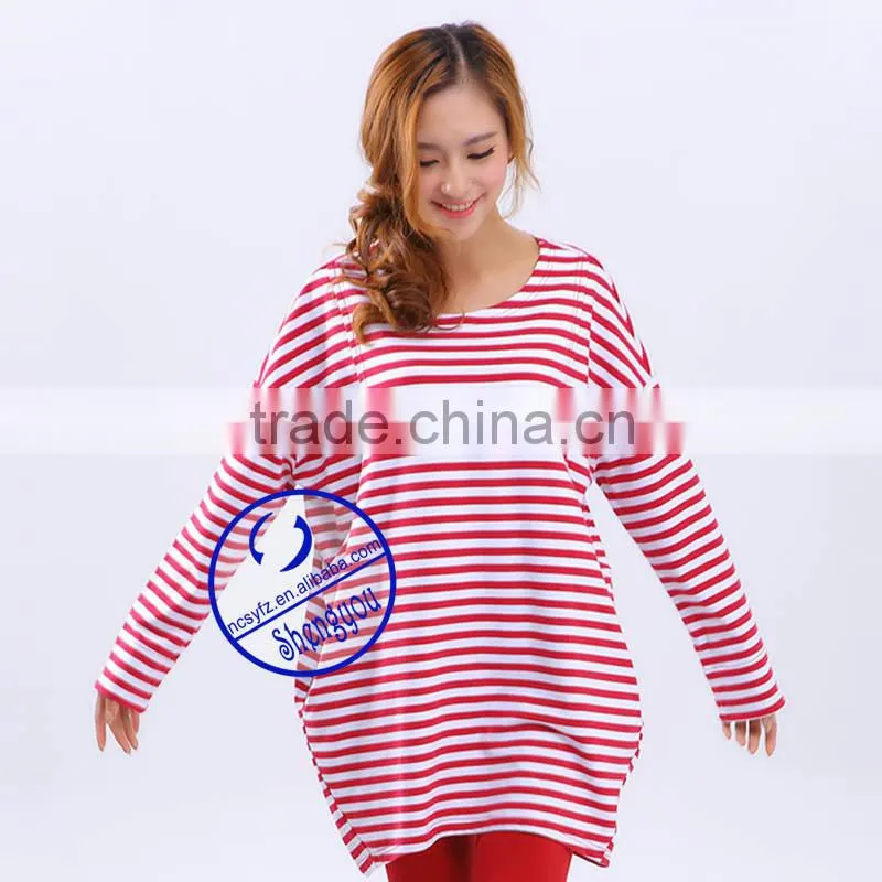 100 cotton yarn dyed breastfeeding maternity top with pocket