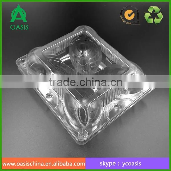 PVC 4 hole egg box disposable plastic egg trays